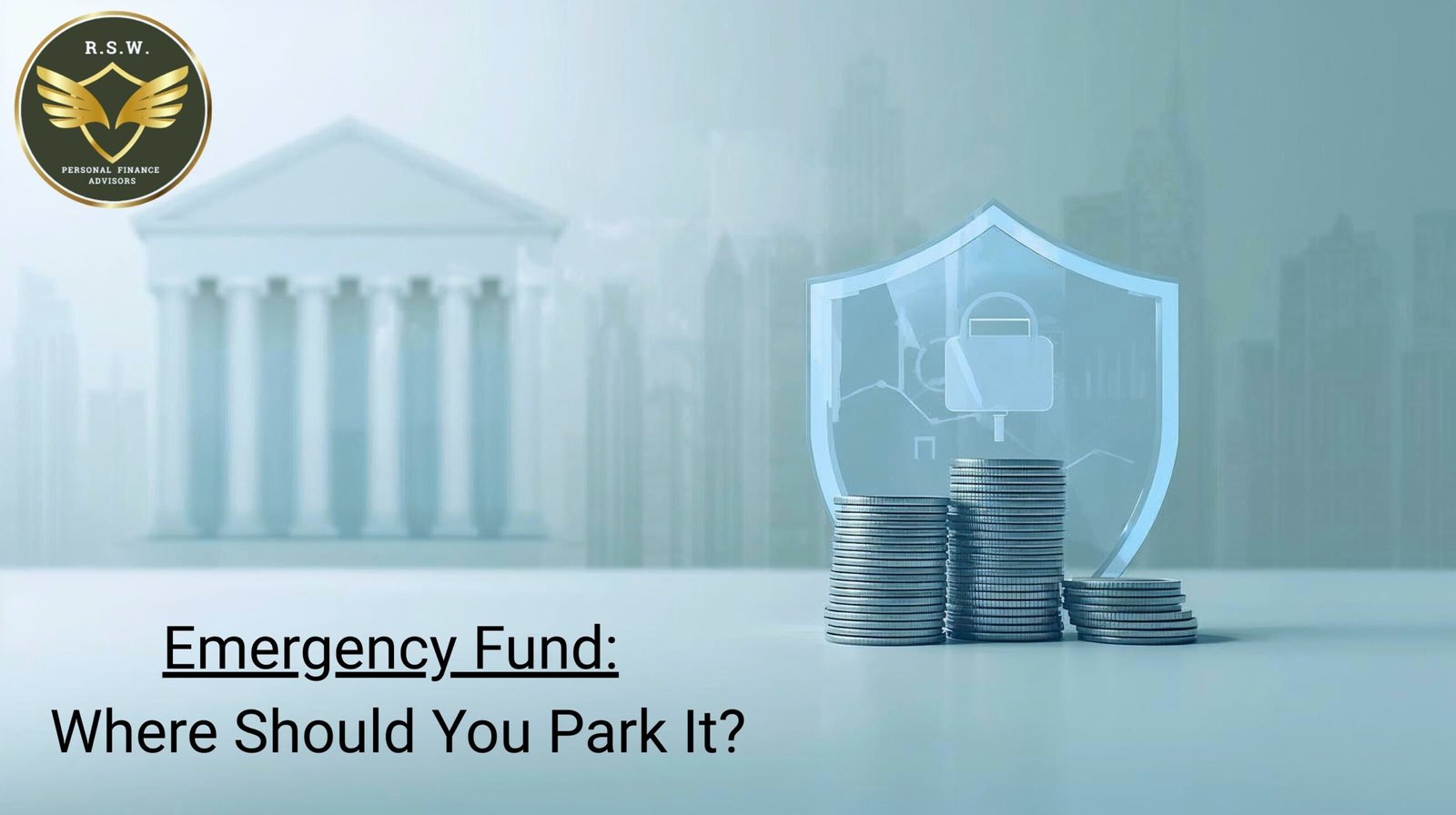 Emergency fund money kept safely in savings account and liquid fund with instant redemption concept
