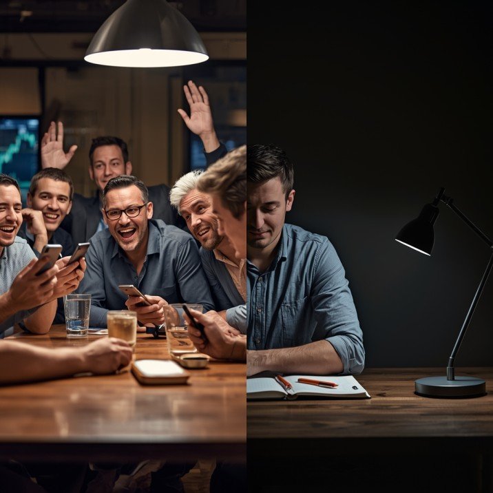 A man standing at crossroads between chasing returns and building a holistic wealth management plan